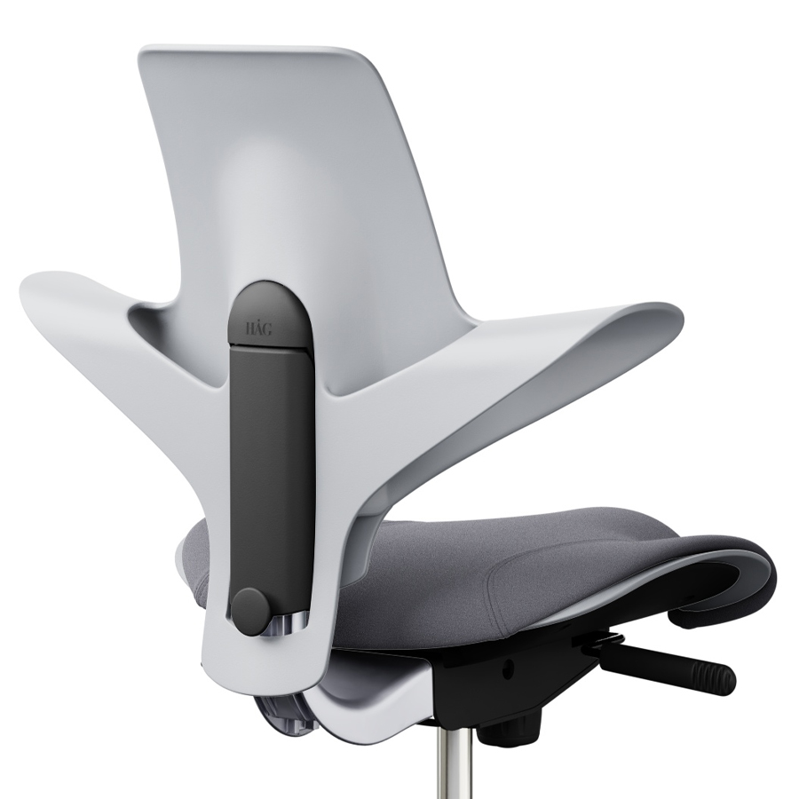 HAG CAPISCO PULS 8020 hellgrau | Stoff Xtreme 081 grau | Gestell silber | Nahaufnahme