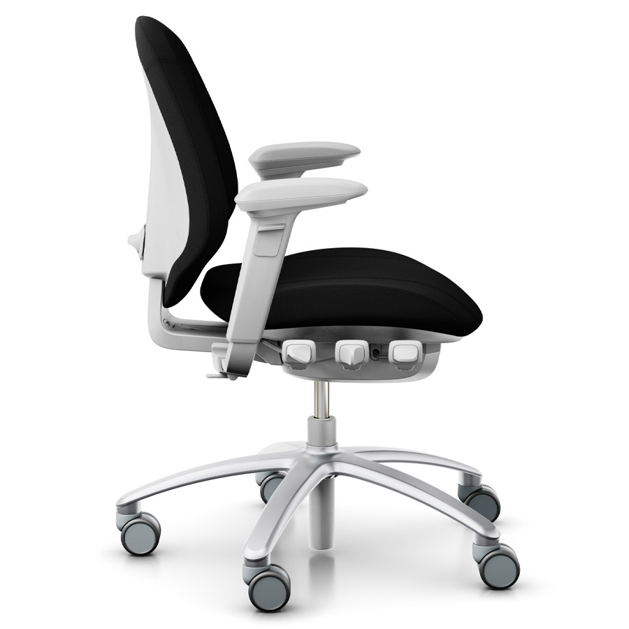 RH Mereo 200 silver grey mit halbhoher Rückenlehne - mit Armlehnen - Seitenansicht