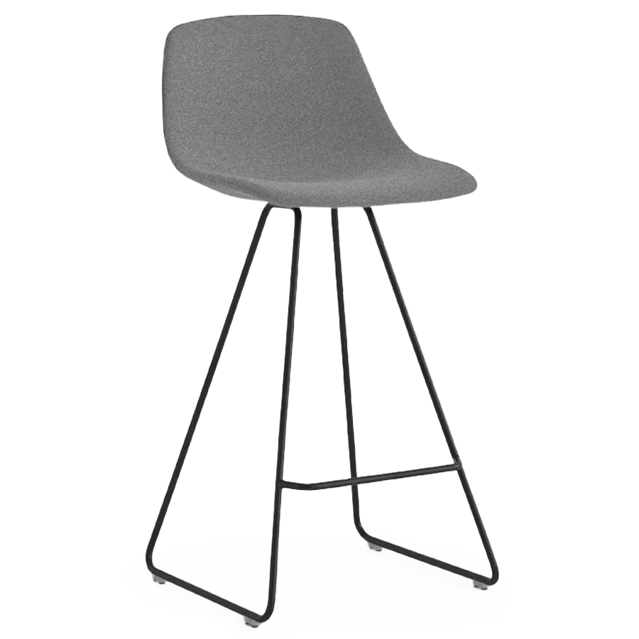 lapalma Miunn Barhocker mit Kufengestell schwarz und Sitz bezogen mit Medley 60003