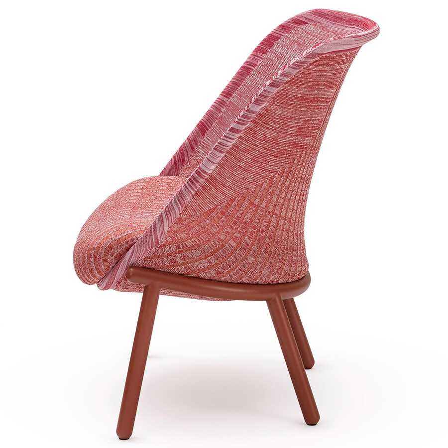 Haworth Cardigan Lounge | Strick rot | Gestell rostrot | Seite