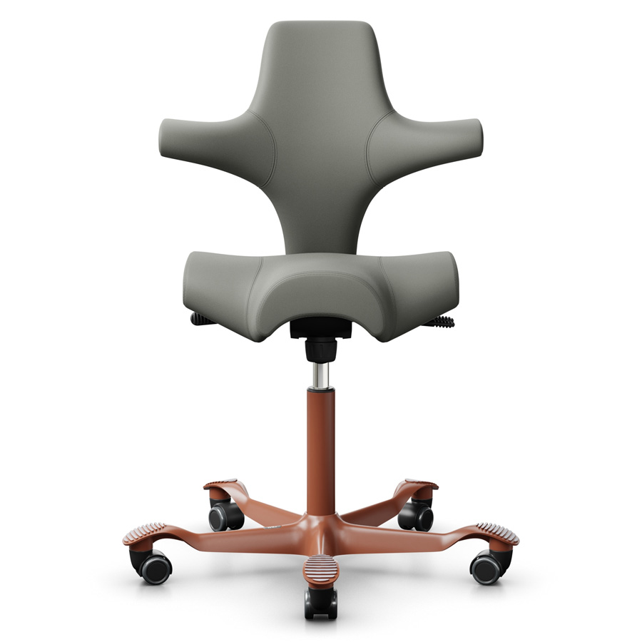 HAG Capisco 8106 Leder Schlamm Gestell Blush Rose