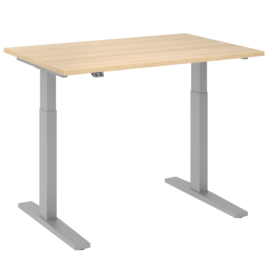 RWH Action Schreibtisch elektrisch verstellbar - Eiche hell-silber - Breite 120 cm