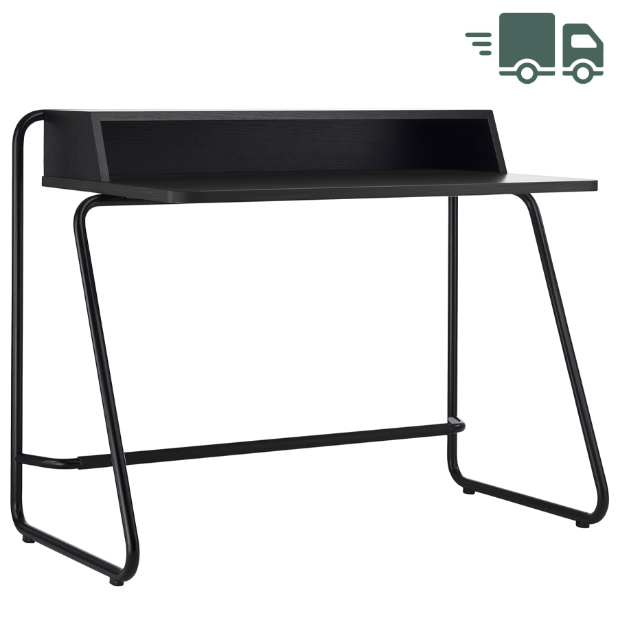 THONET Stahlrohr Schreibtisch S 1200 schwarz Esche offenporig - Gestell schwarz