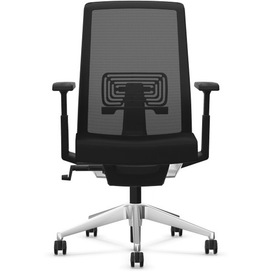 HAWORTH Very (Comfort 62) schwarz mit Netzrücken mit Gestell Alu glanz poliert