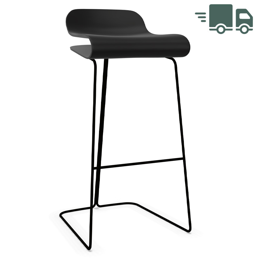Kristalia BCN Barhocker mit Kufengestell schwarz - Höhe 76 cm