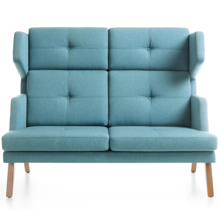 Profim October 2-Sitzer Sofa - Stoff Main Line Flax MLF25 - Gestell Holz Buche - Front