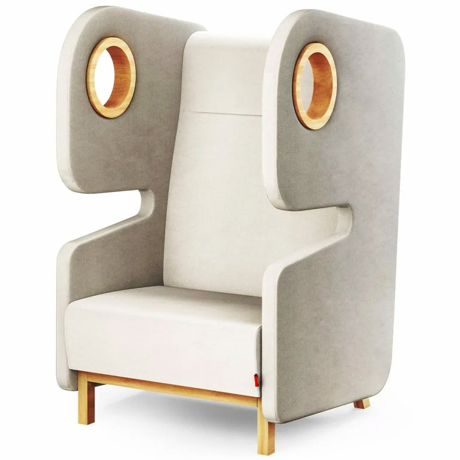 Mikomax Packman Sessel mit Trennwänden Stoff Wool Pelican