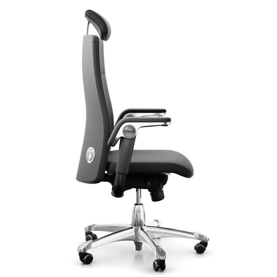 HAG Tribute 9031 Chefsessel Fußkreuz und Gestell komplett poliert - Seitenansicht