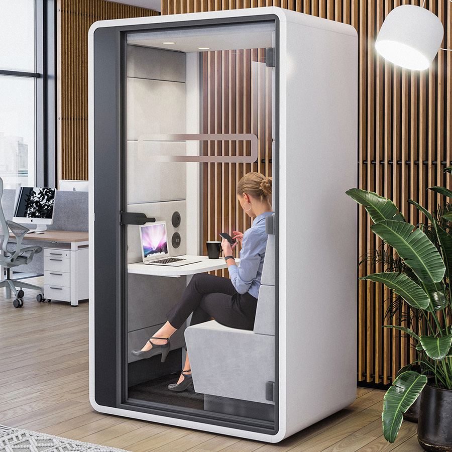 Hushoffice Telefonbox Hushhybrid in Wool Pelican