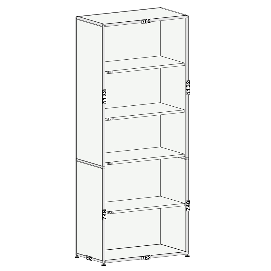 Bosse Modul Space Regal 5 OH - Abmessungen