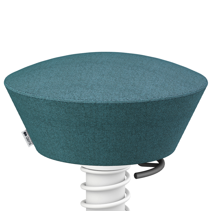 Aeris Swopper Capture Wolle petrol-blau meliert - Rollen - Gestell weiß - Nahaufnahme