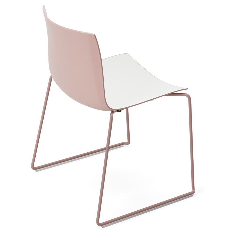 Arper Catifa 46 0278 Bicolor Schale und Kufengestell in Altrosa