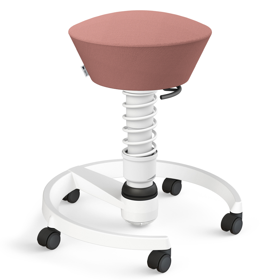 Aeris Swopper Select Wolle blassrosa mit Rollen - Gestell weiß - Standardfeder