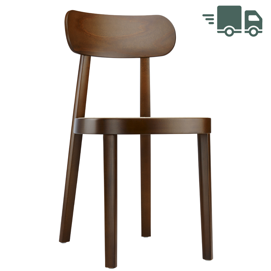 THONET 118 Holzstuhl | Rohrgeflecht-Sitz | Buche Nussbaum gebeizt