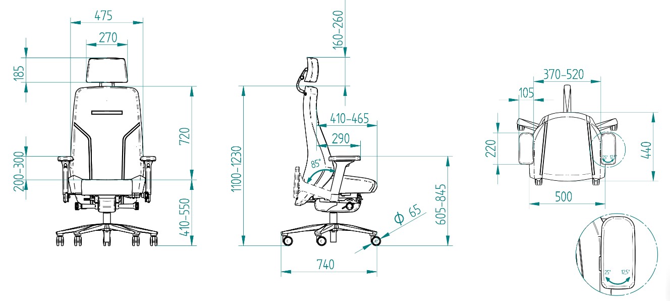 Abmessungen-Interstuhl-Twentyfour-TF117-und-TF118