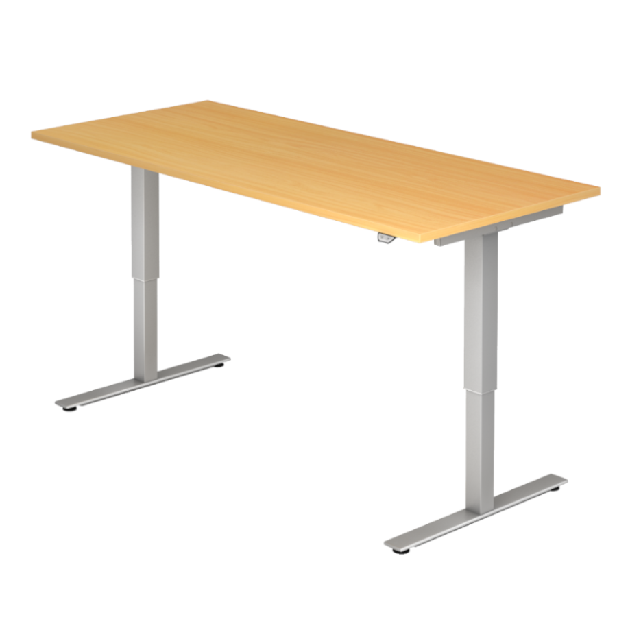 Schreibtisch MOVE IT Platte Buche Nachb. Gestell silbern