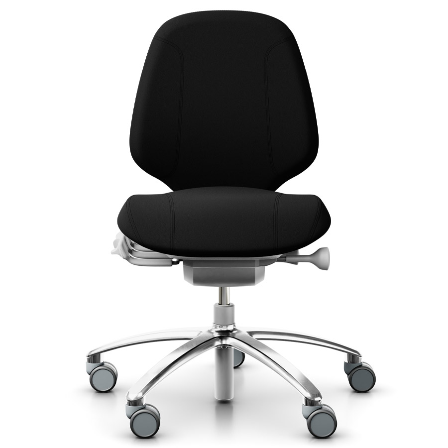 RH Mereo 200 silver grey mit halbhoher Rückenlehne - Fußkreuz Alu poliert