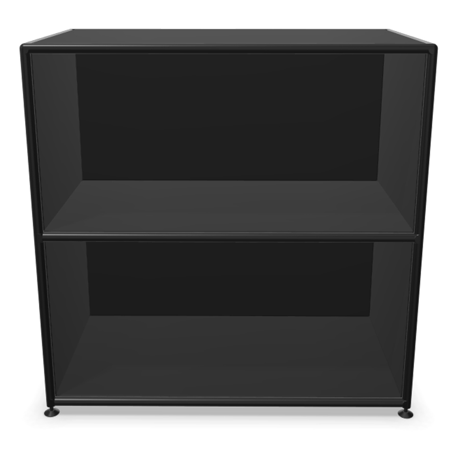 Bosse Regal Black Edition Höhe  2 OH in Melamin Schwarz 80 cm