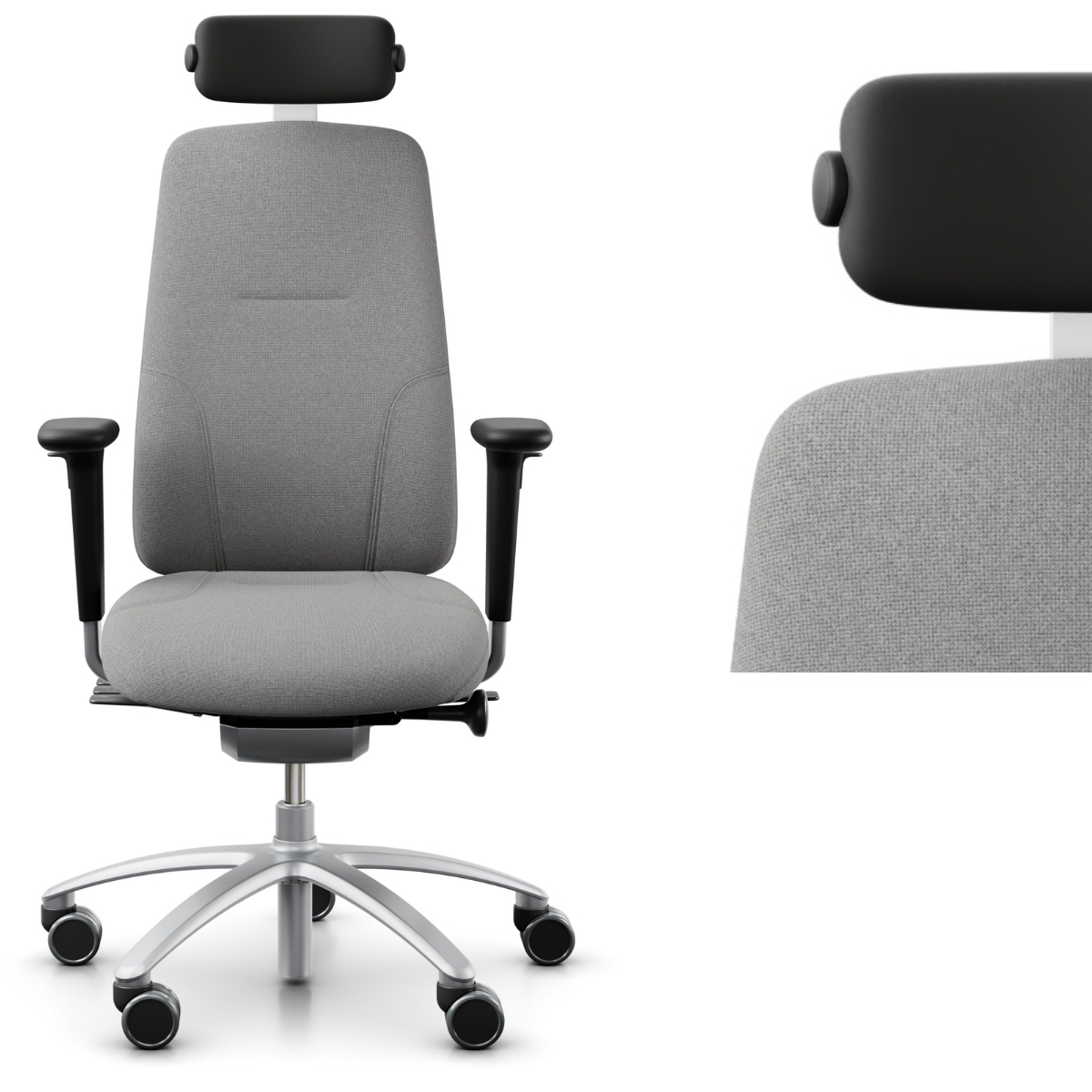 RH Logic 220 silver - 9211 -mit Nackenstütze Leder