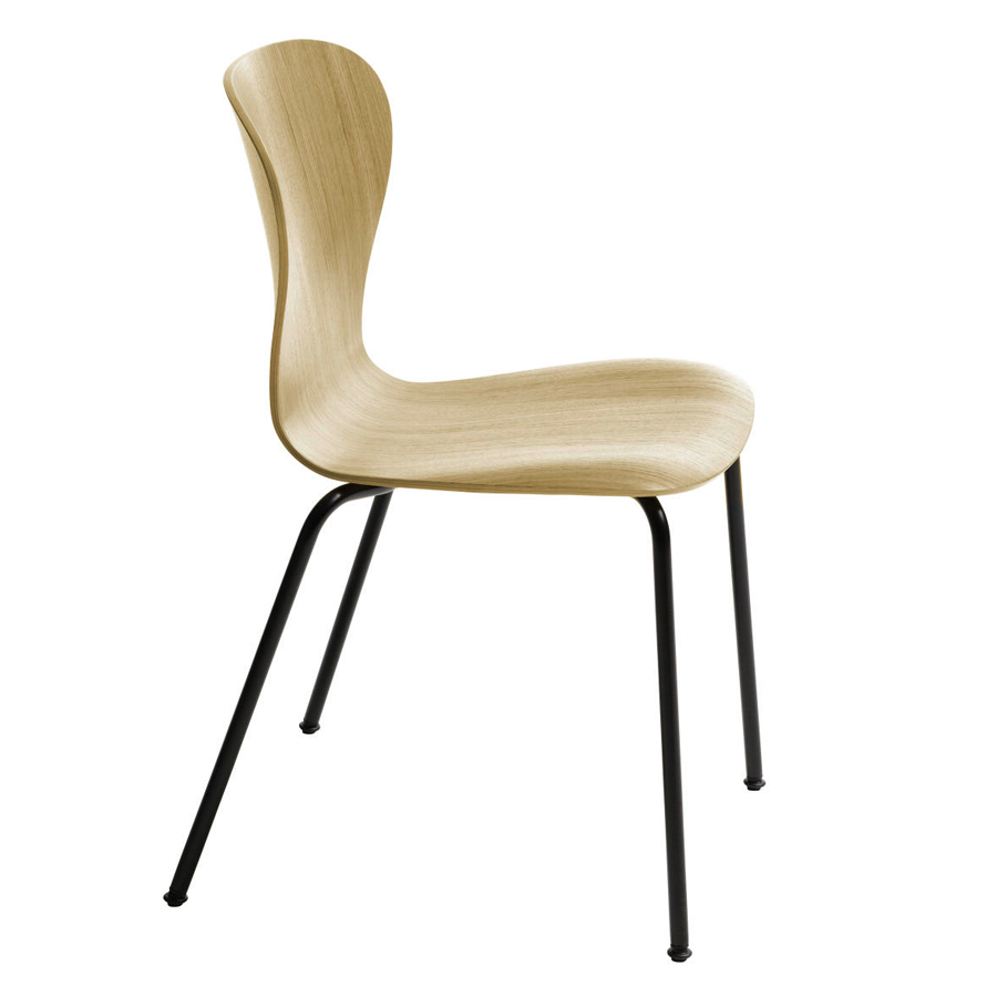 THONET S 220 Formholz-Stuhl | Eiche klar lackiert | Gestell schwarz