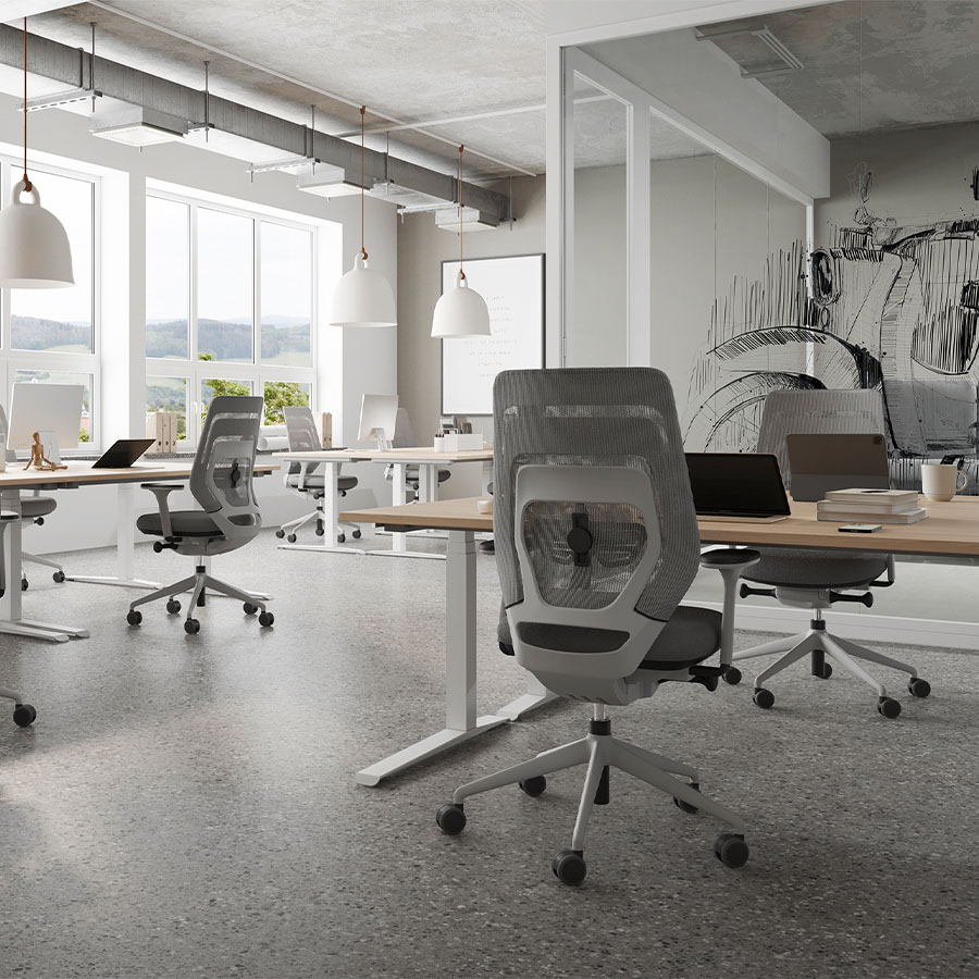 FM Asiento Bürodrehstuhl in Hellgrau Beispielbild