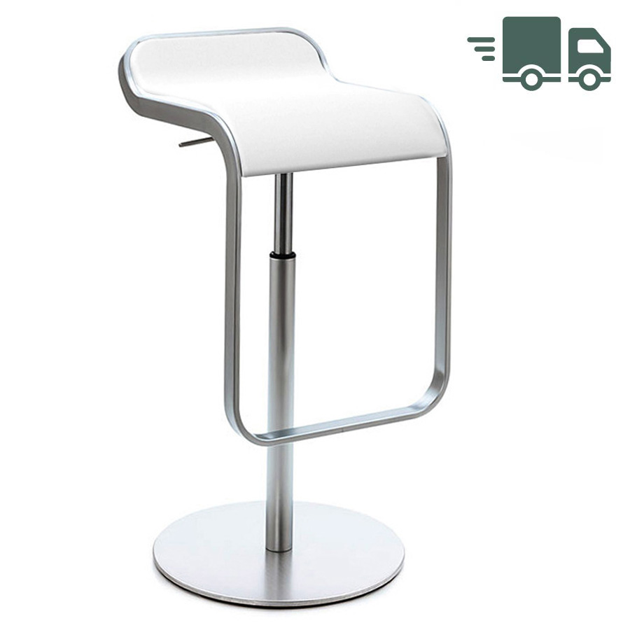 Lapalma LEM S80 Leder weiss Gestell und Gasfeder verchromt