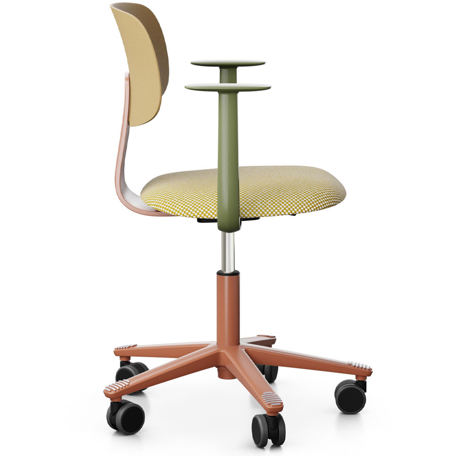 HAG Tion 2140 Bürostuhl mit Armlehnen Harvest - Sitz Stoff Sisu 405 - Rückenschale Kunststoff - Seitenansicht