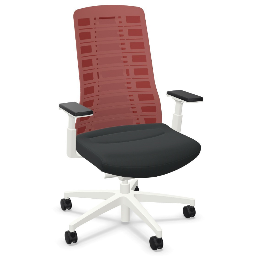 Interstuhl PUREis3 PU21C Sitz schwarz Netz rot