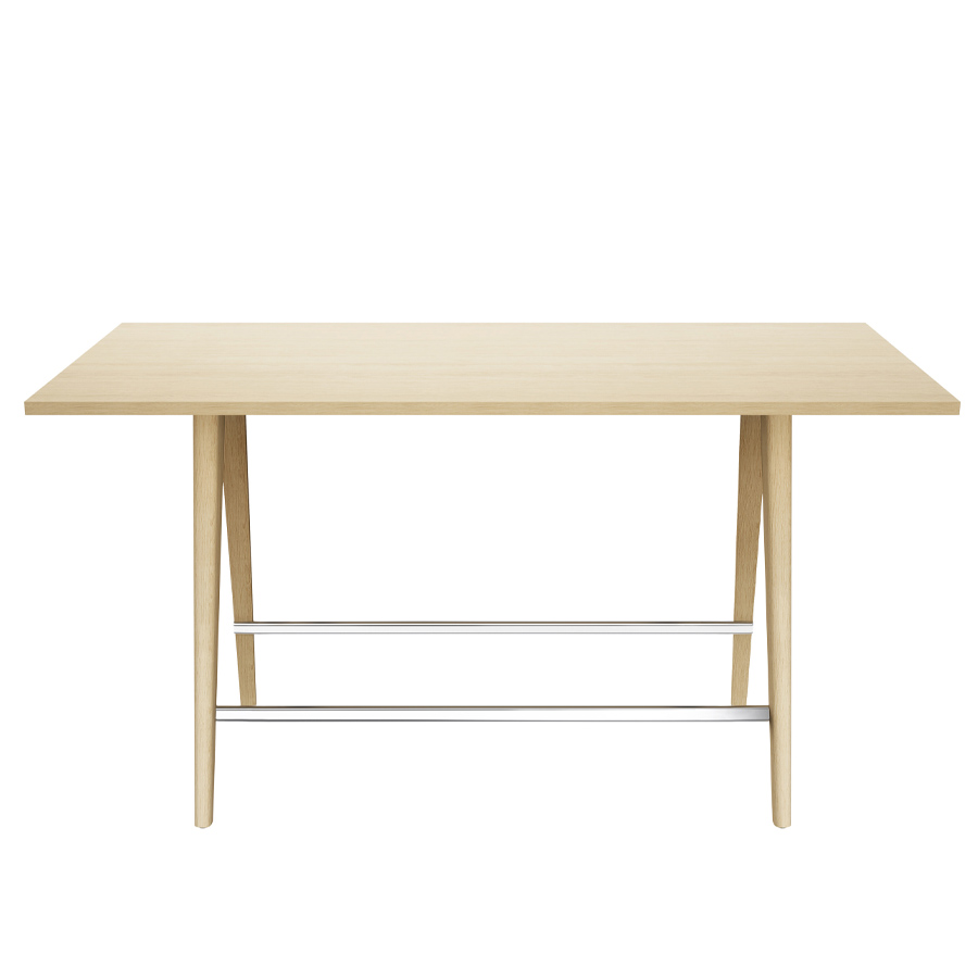 THONET 1510 Stehtisch Eiche gebeizt | Konfigurator | Holzgestell hell | Seitenansicht