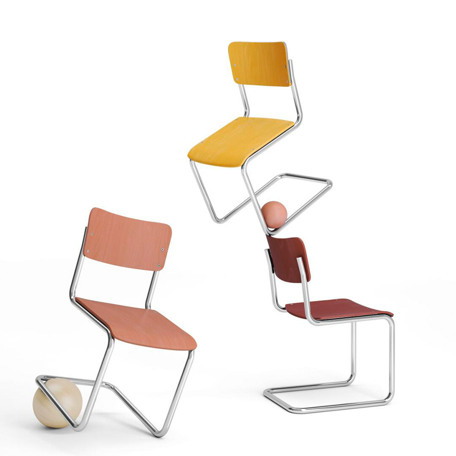 THONET Stahlrohr-Freischwinger S 43 K für Kinder - Beispielbilder