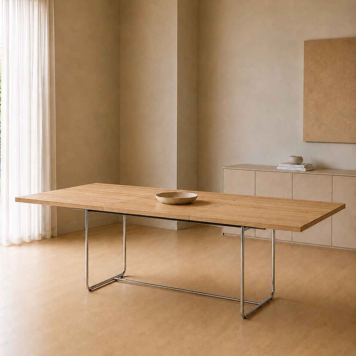 Thonet Ausziehtisch 1072 Eiche klar lackiert in Wohnumgebung