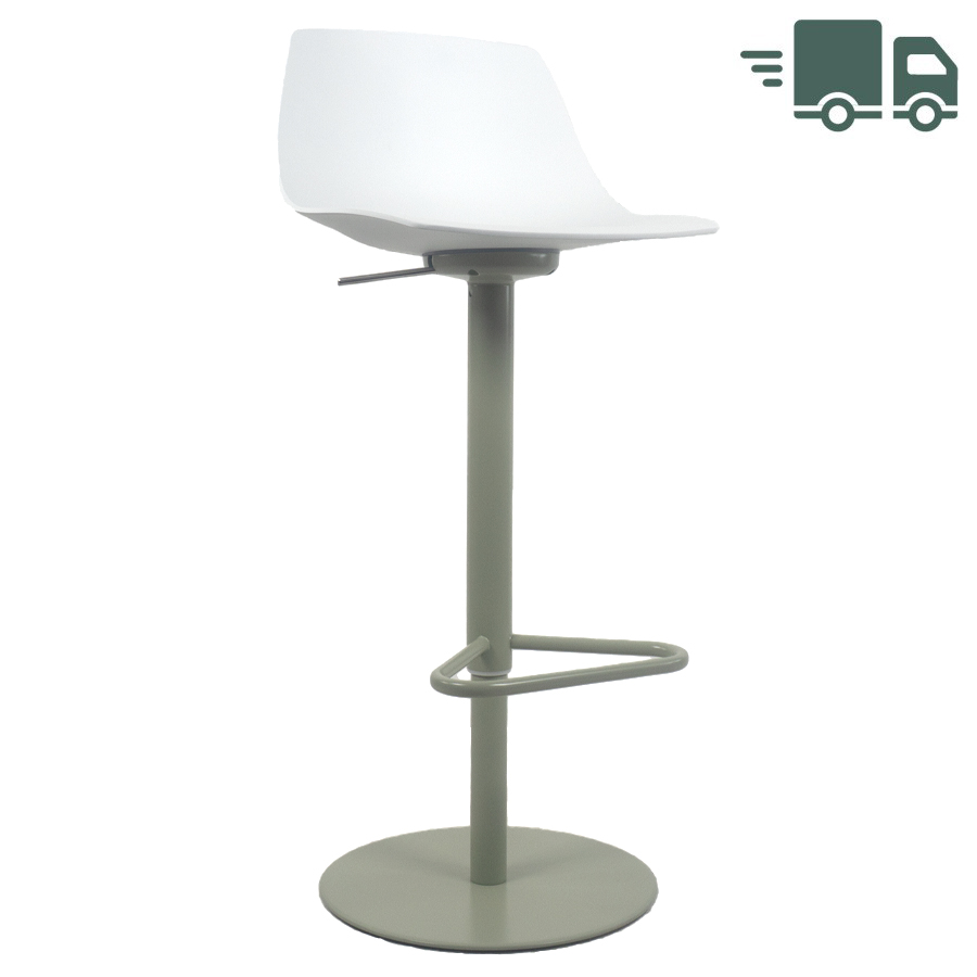 lapalma MIUNN S104 Barhocker | Baydur weiss | Gestell Pistazie | Platte rund
