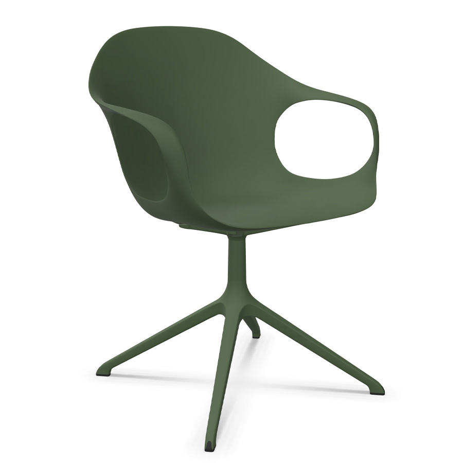 Kristalia ELEPHANT Drehstuhl Sitzschale olivgrün Gestell olivgrün