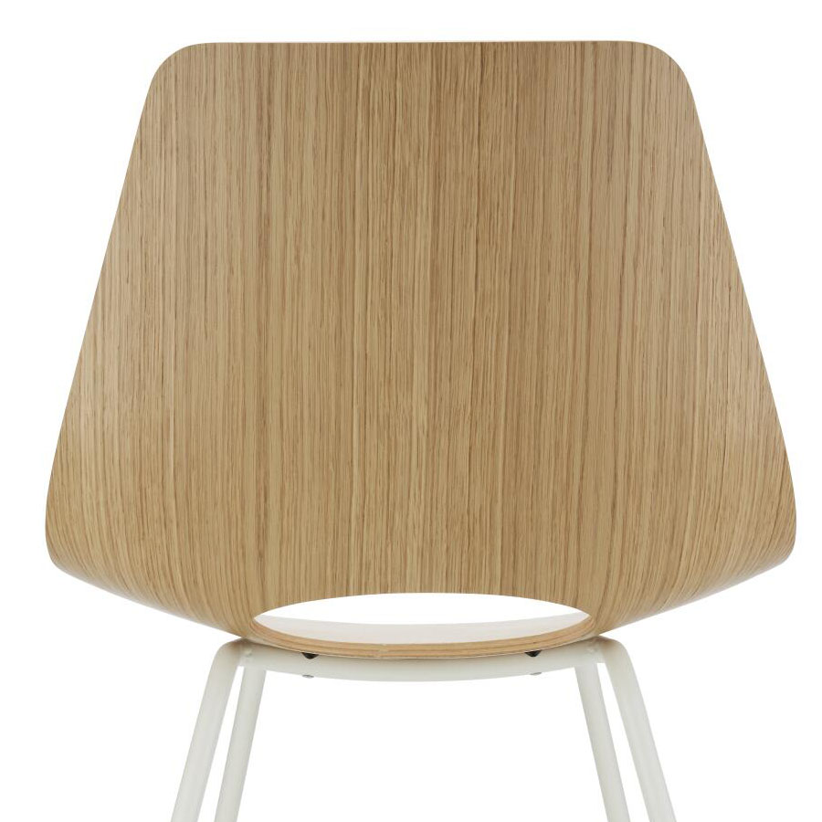 THONET S 661 Stahlrohrstuhl Edelholz Eiche - Gestell weiß - Rückansicht