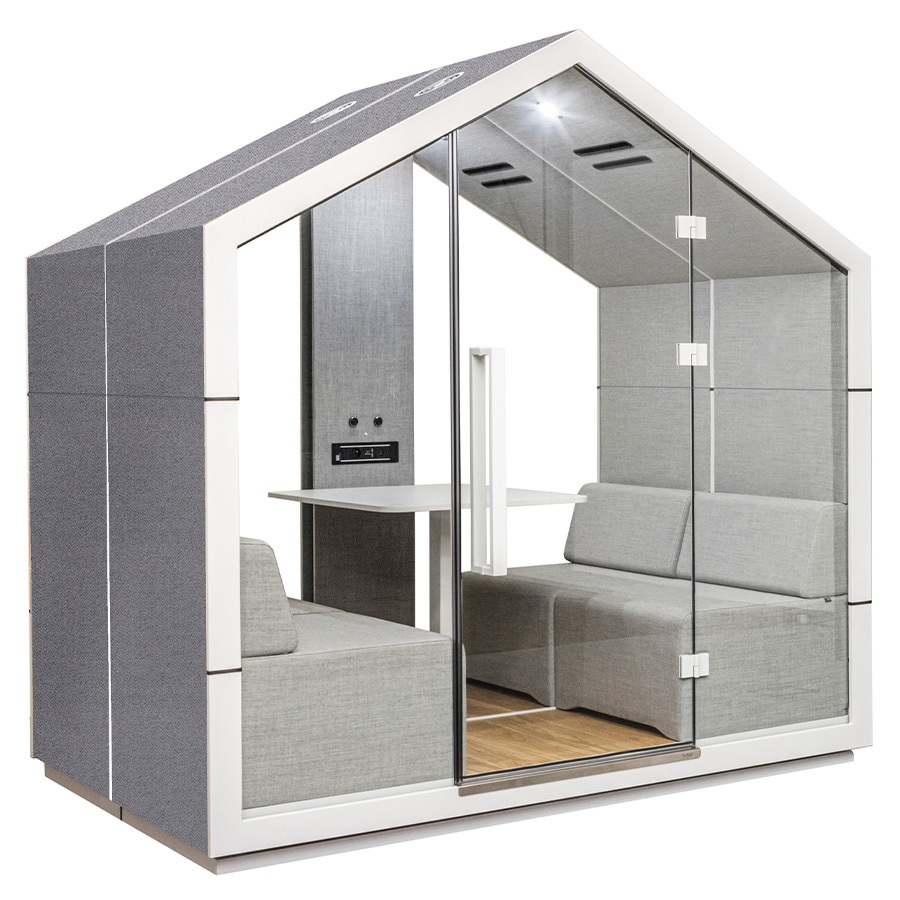 Bejot Treehouse TH4 Akustikkabine für 4 Personen konfigurierbar mit Rückwand aus Glas