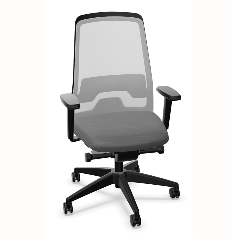 Interstuhl Every EV21E 142E Netz weiß, Polster grau