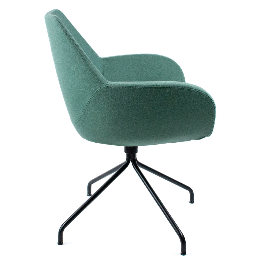 Profim Fan mit Spinnenfuß in Schwarz - Bezug Synergy LDS49 - Naht in Stofffarbe - Seite