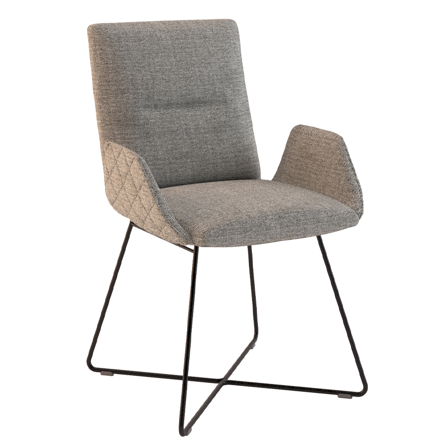 W. Schillig Stuhl mit Armlehnen u. Drahtrohrgestell