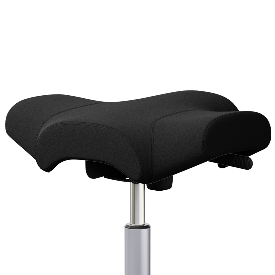 HAG Capisco 8105 Hocker Sattelhocker schwarz silber Nahaufnahme