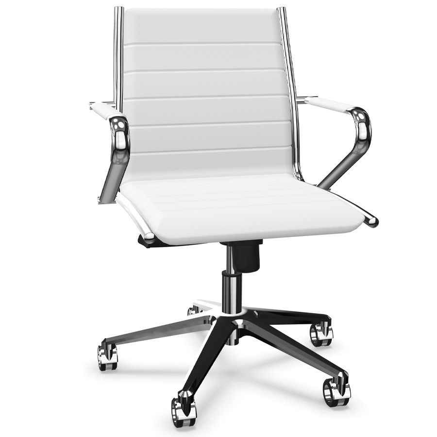 Sitland Classic Managerstuhl Leder weiß mit Armlehnen