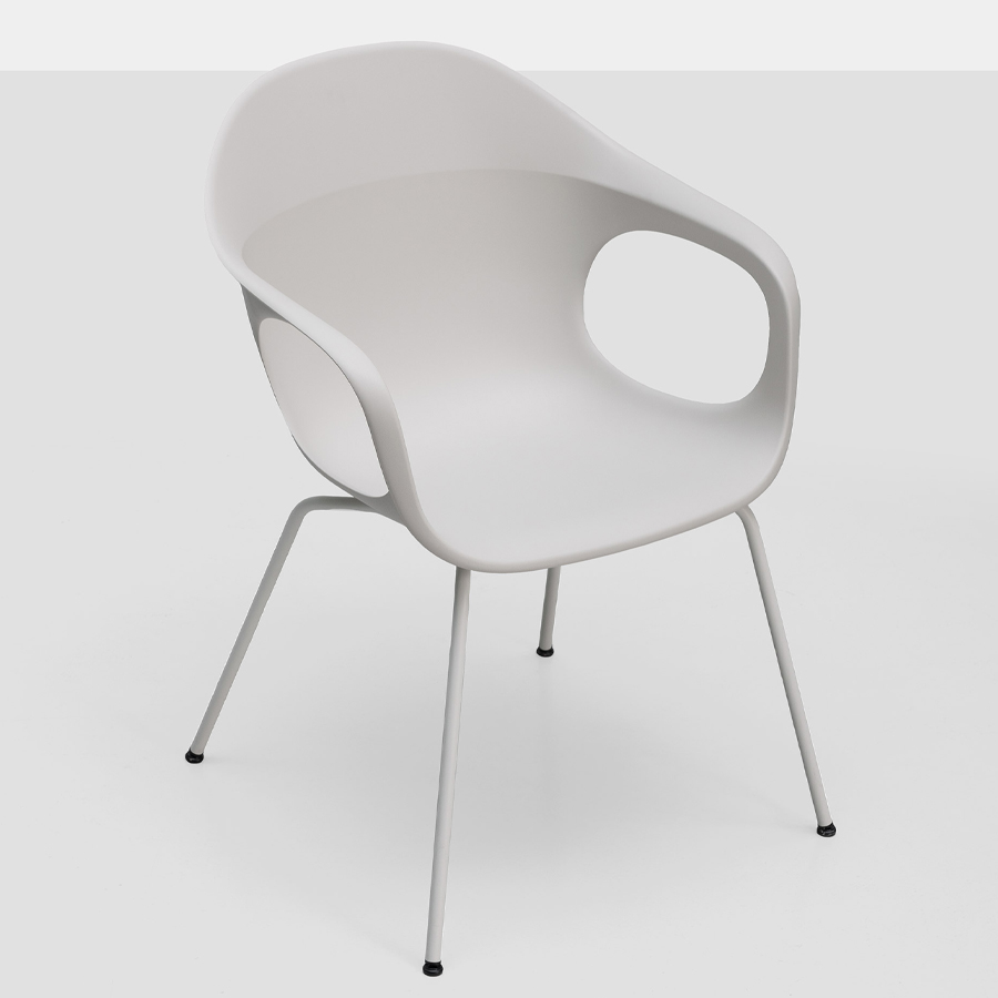 Kristalia ELEPHANTINO Stuhl mit Vierfußgestell Farbe elfenbein