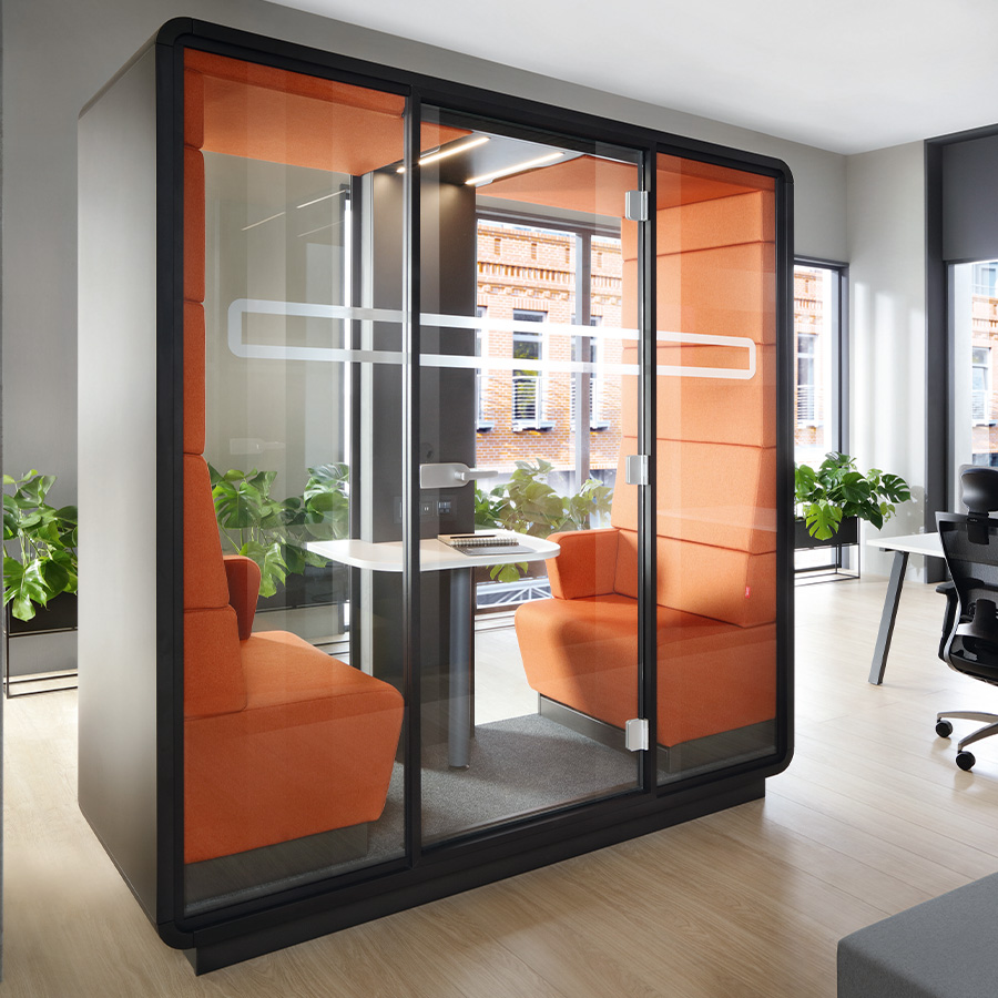 Hushoffice Hushmeet.S Akustikbox konfigurierbar in Wool Terracotta