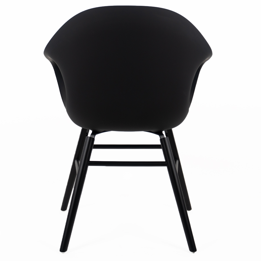 Kristalia ELEPHANT Stuhl mit Holzgestell Eiche schwarz Sitzschale schwarz - Rückseite