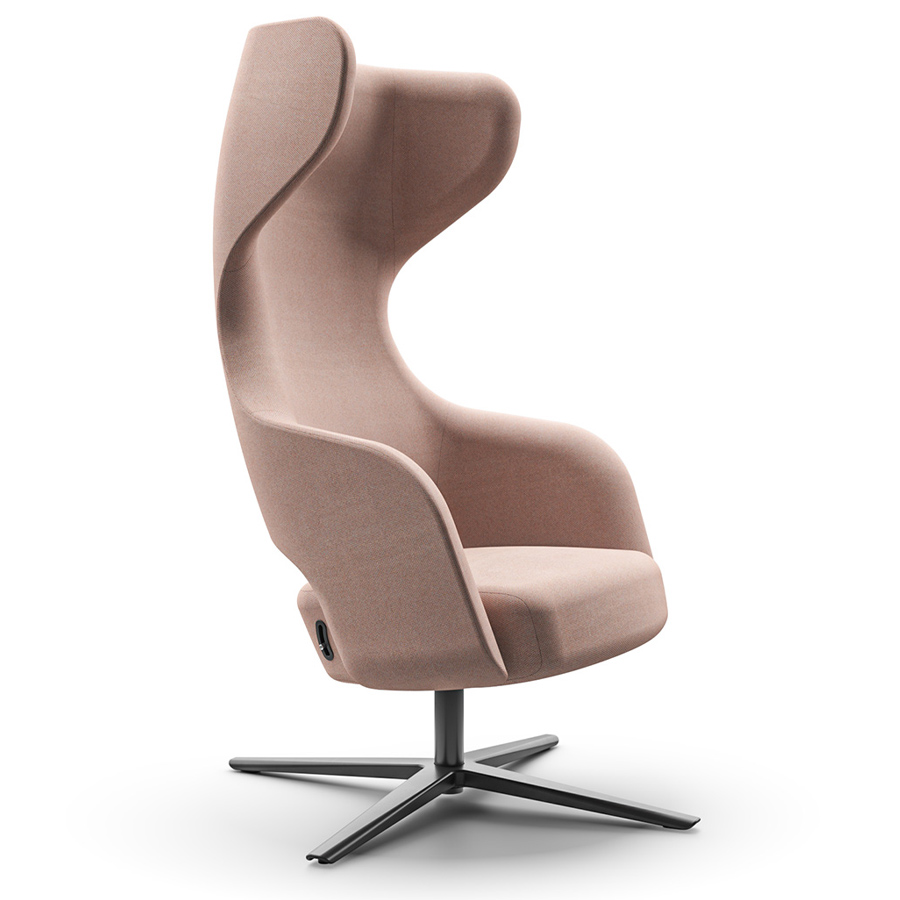 narbutas Sandie Loungesessel mit Fußkreuz in Schwarz Beispielbild