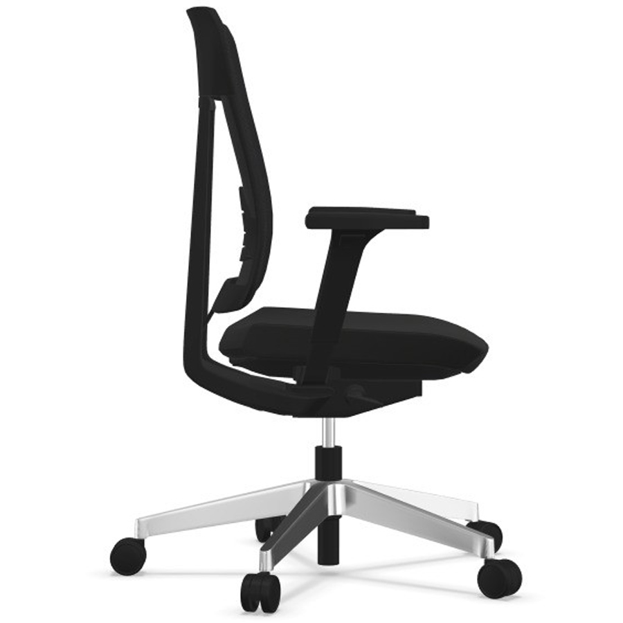 Profim Net 101 STL mit Netzrücken Runner und Polsterbezug Select in Schwarz - Fußkreuz Chrom - Seite