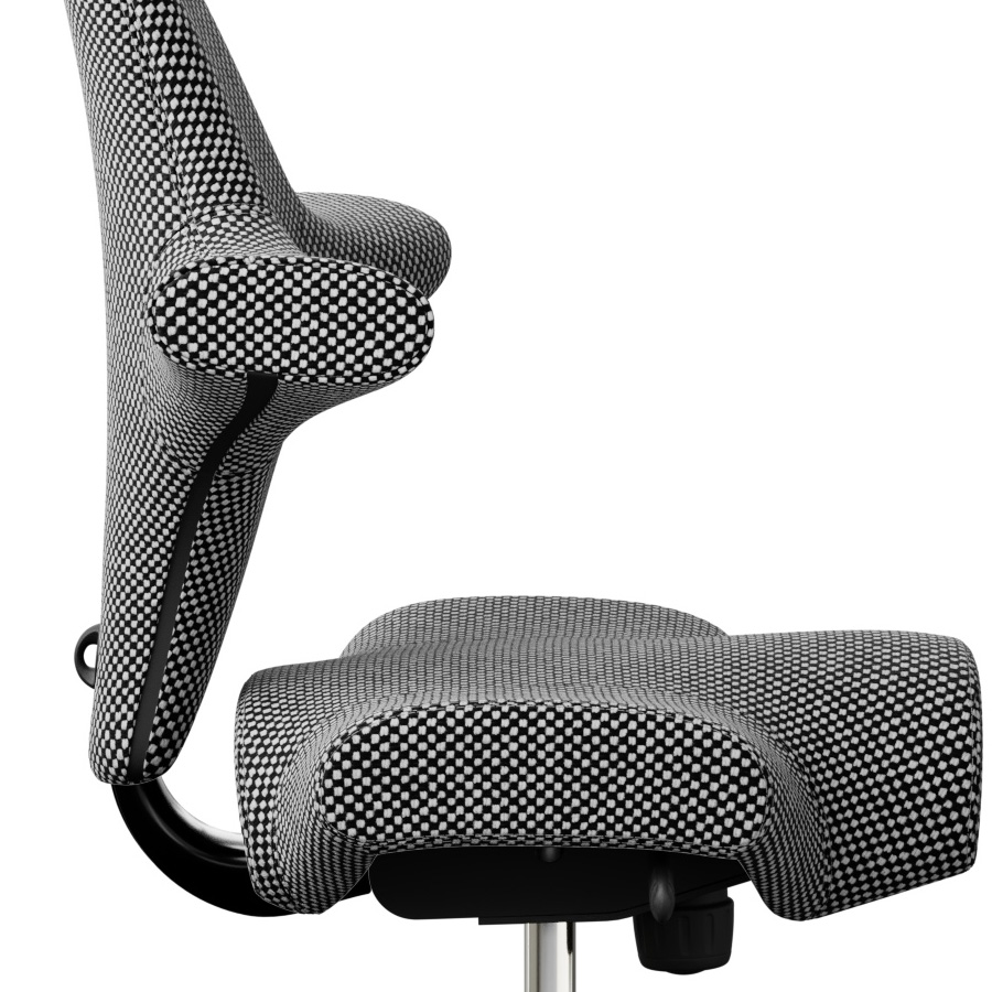 HAG Capisco 8106 mit Designstoff Sisu black and white Detail 1