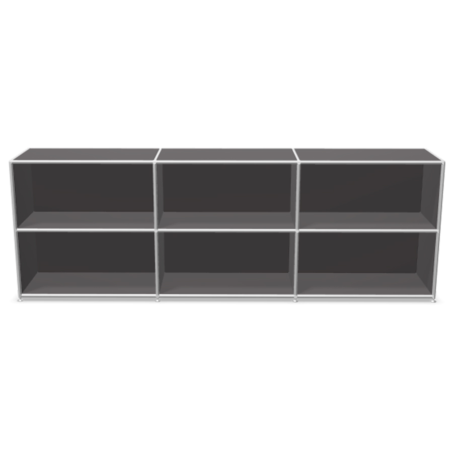 Bosse Regal Chrom 2 OH Breite 240 cm in Melamin basaltgrau