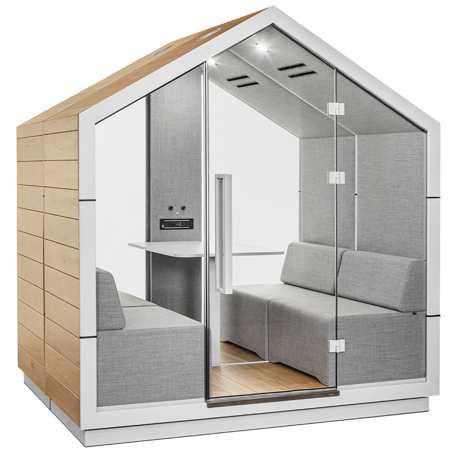Bejot Treehouse Wood TH4W Akustikkabine mit Rückwand aus Glas