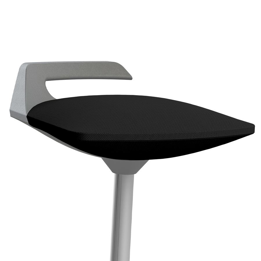 Aeris Muvman Stehhilfe Select Wolle - Bezug schwarz - Gestell grau - Nahaufnahme