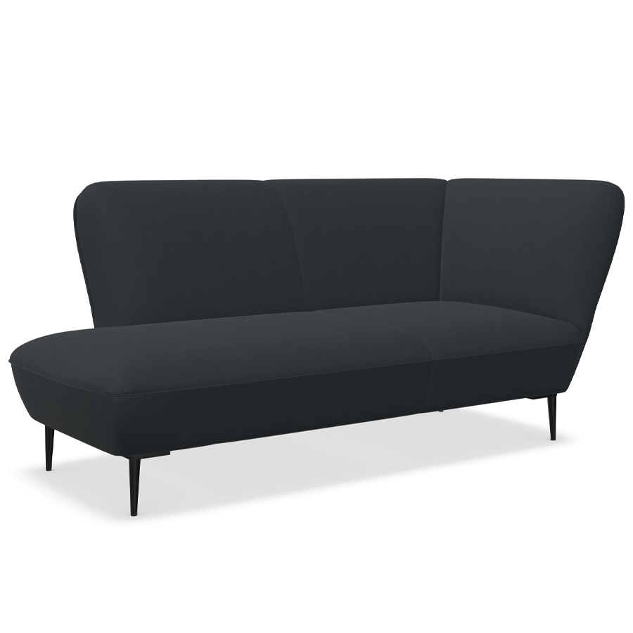 W. Schillig Chaiselounge Ella mit Metallfüßen - blau - Seitenteil rechts